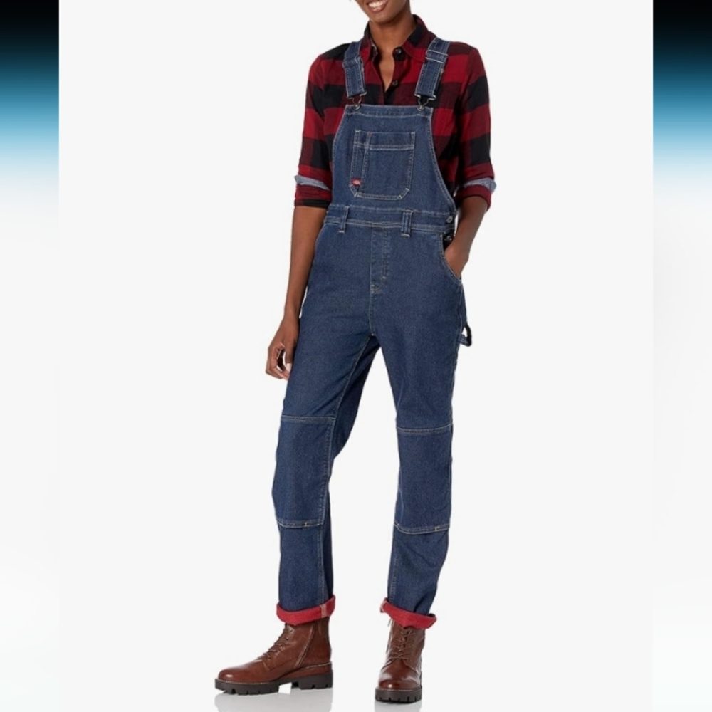 NWOT Dickies Women's Dark Wash Blue warm Denim overalls sz XS